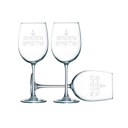 Custom Coordinates on Wine Glass