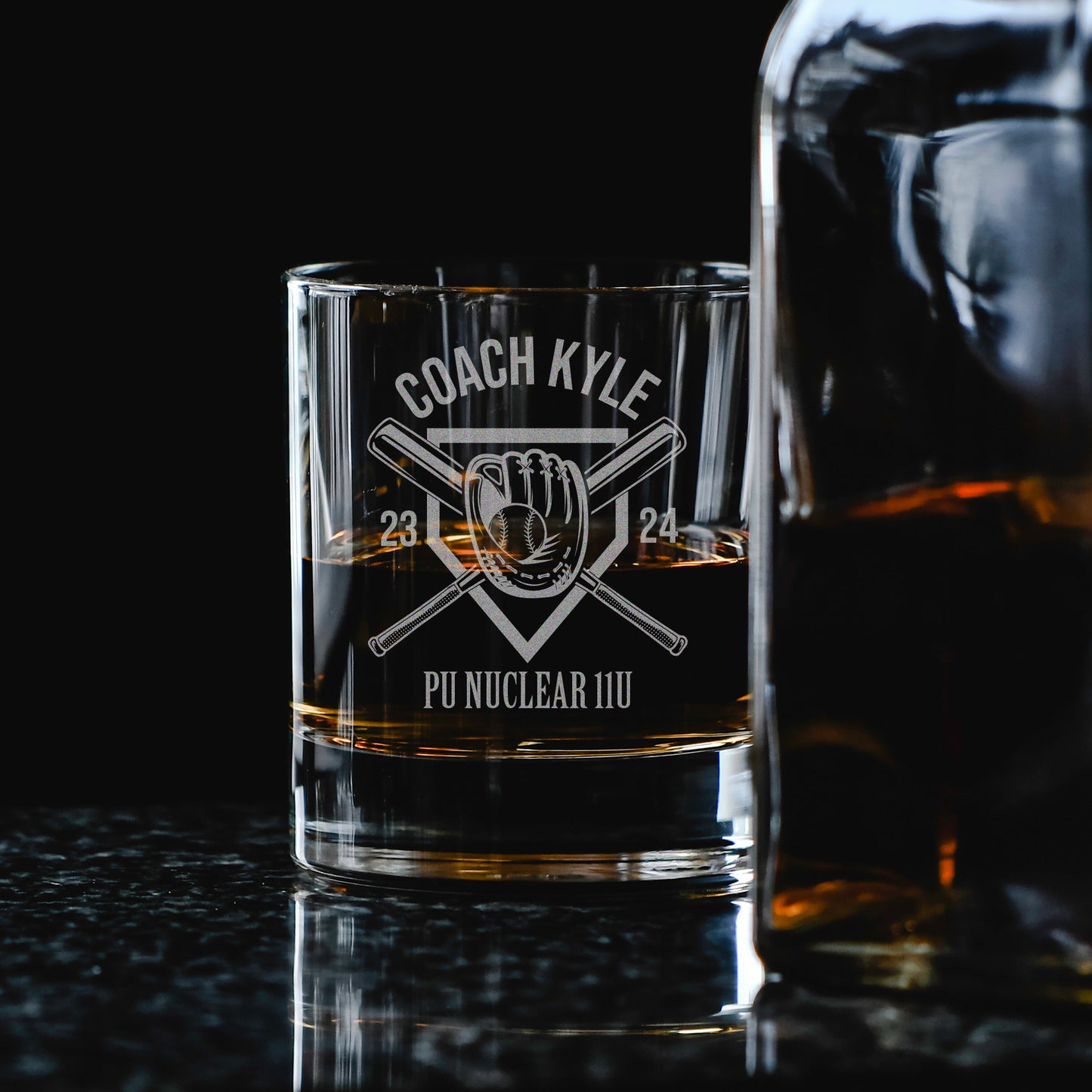 Personalized Baseball Whiskey Glass