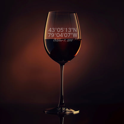 Custom Coordinates on Wine Glass