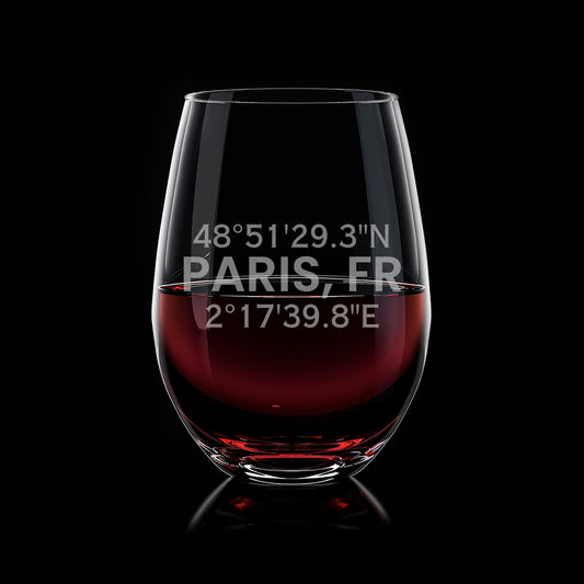 Custom Coordinates on Wine Glass