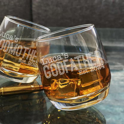 Custom Godfather Rocking Whiskey Glass